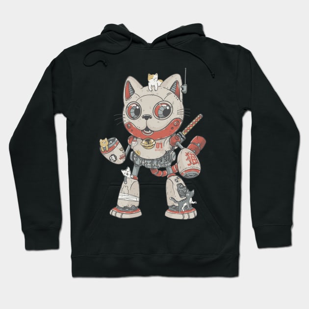 Mecha neko Hoodie by ppmid